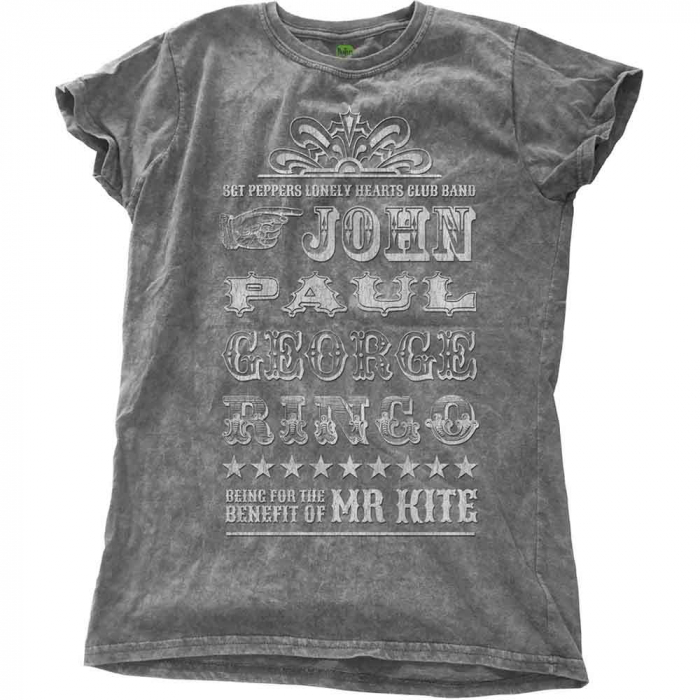 The Beatles Ladies T-Shirt: Mr Kite Snow Wash (Wash Collection) [1]