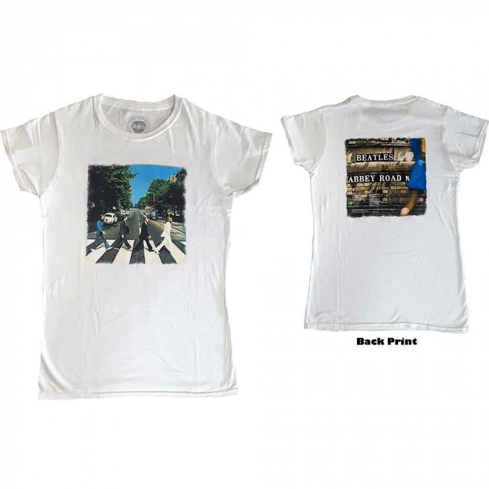 The Beatles Ladies T-Shirt: Vintage Abbey Road (Back Print) [1]