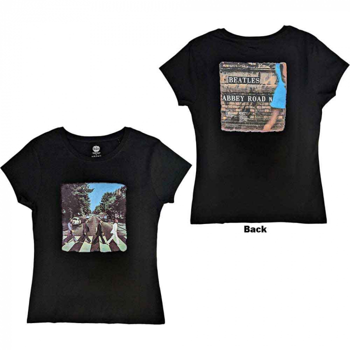 The Beatles Ladies T-Shirt: Vintage Abbey Road (Back Print) [1]
