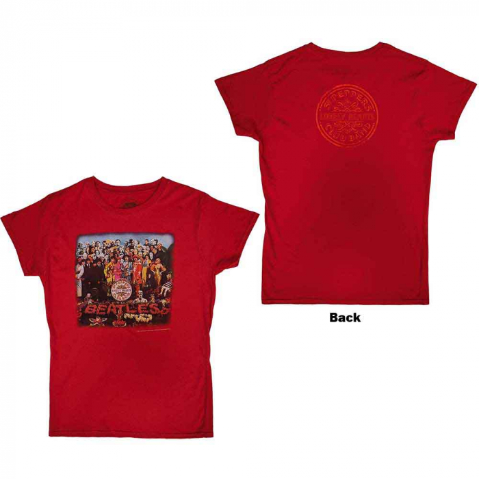The Beatles Ladies T-Shirt: Vintage Sgt Pepper (Back Print) [1]