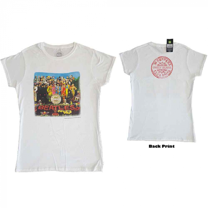 The Beatles Ladies T-Shirt: Vintage Sgt Pepper (Back Print) [1]