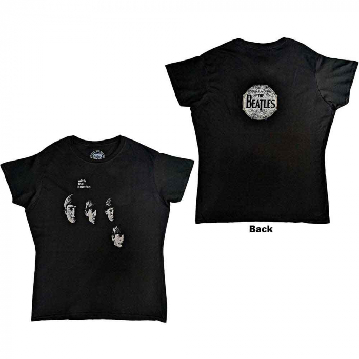 The Beatles Ladies T-Shirt: Vintage With The Beatles (Back Print) [1]