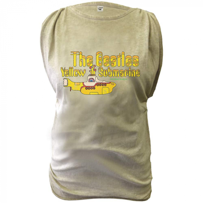 The Beatles Ladies T-Shirt: Yellow Submarine (Discharge Print/Oil Wash) [1]