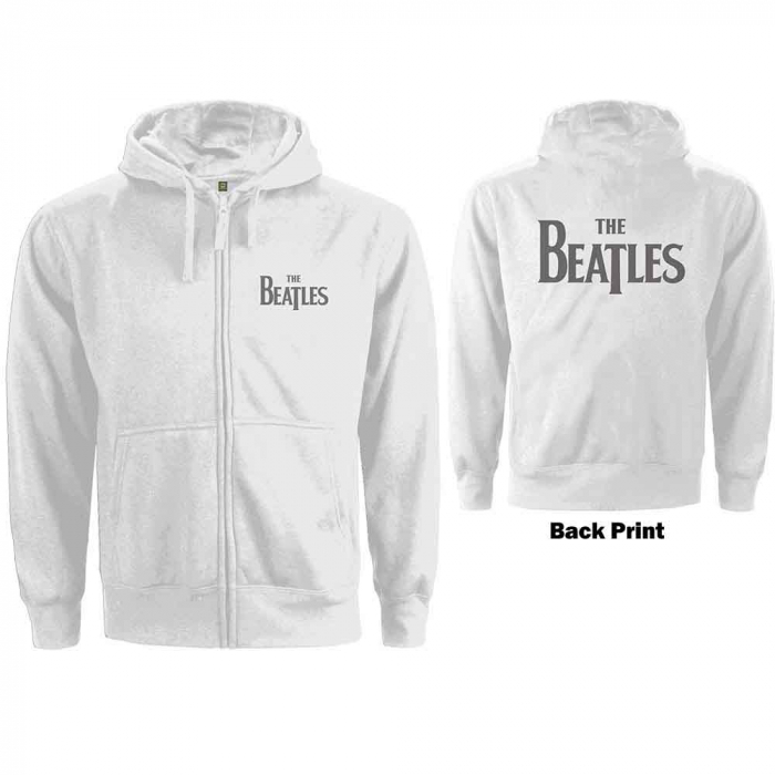 The Beatles Ladies Zipped Hoodie: Drop T Logo (Back Print) [1]
