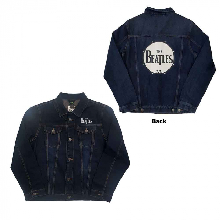 The Beatles Unisex Denim Jacket: Drum Logo (Back Print) [1]