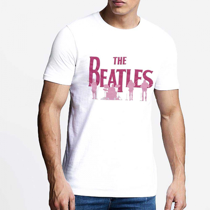 The Beatles Unisex Hi-Build T-Shirt: Band Silhouettes [1]