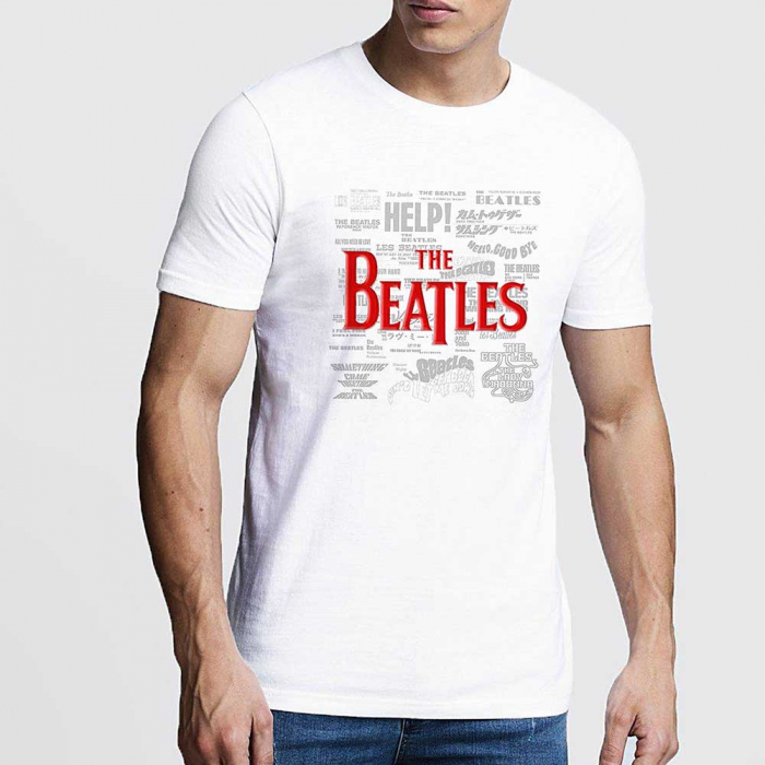 The Beatles Unisex Hi-Build T-Shirt: Titles & Logos [1]