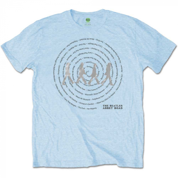 The Beatles Unisex T-Shirt: Abbey Road Songs Swirl Foiled (Embellished) [1]