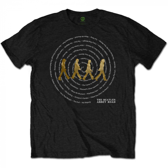 The Beatles Unisex T-Shirt: Abbey Road Songs Swirl Foiled (Embellished) [1]