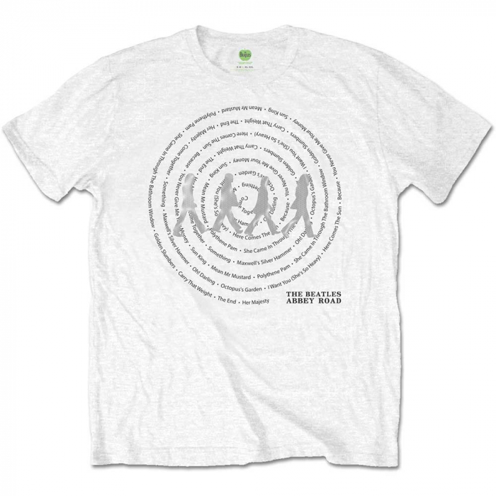 The Beatles Unisex T-Shirt: Abbey Road Songs Swirl Foiled (Embellished) [1]