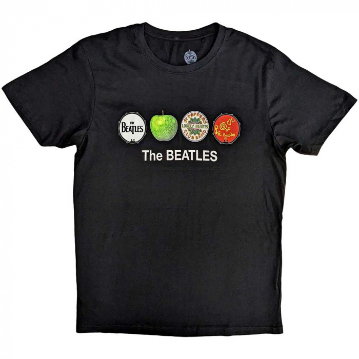 The Beatles Unisex T-Shirt: Apple & Drums [1]