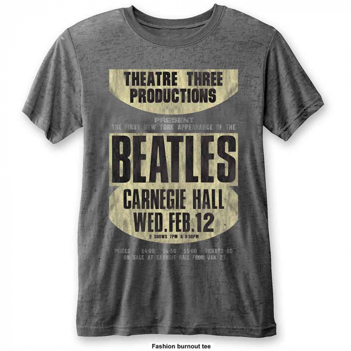 The Beatles Unisex T-Shirt: Carnegie Hall Burnout [1]
