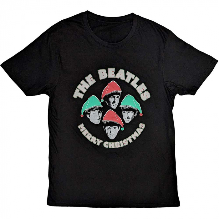 The Beatles Unisex T-Shirt: Christmas Hats [1]