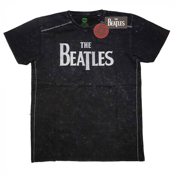 The Beatles Unisex T-Shirt: Drop T Logo Snow Wash (Wash Collection) [1]