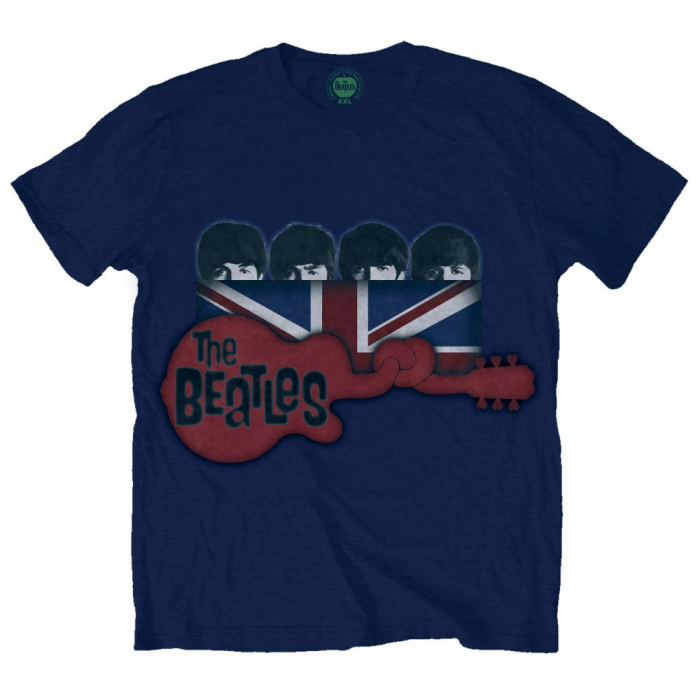The Beatles Unisex T-Shirt: Guitar & Flag [1]