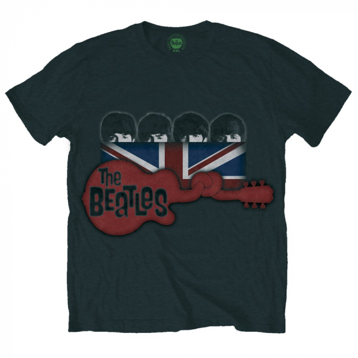 The Beatles Unisex T-Shirt: Guitar & Flag [1]