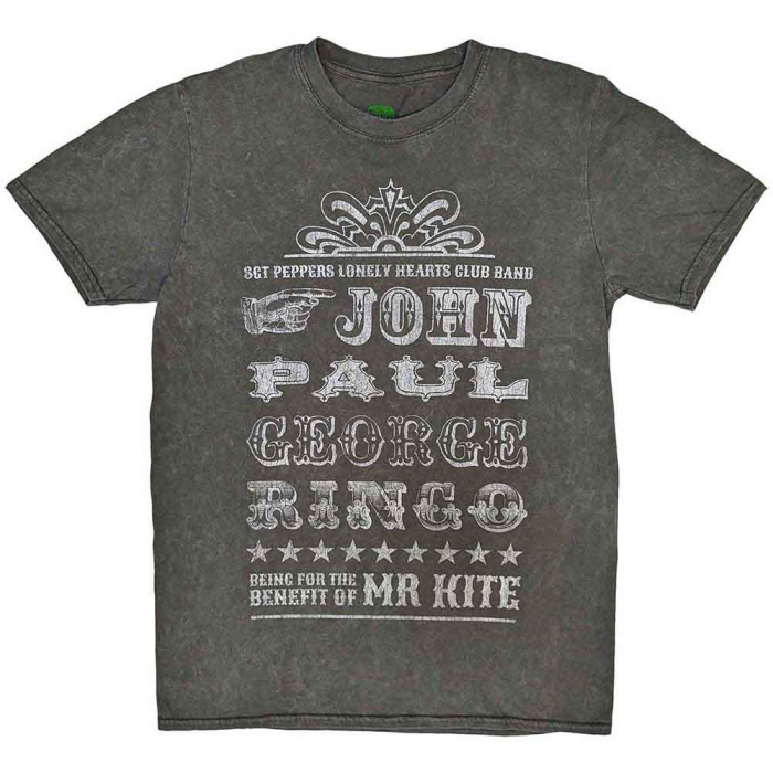 The Beatles Unisex T-Shirt: Mr Kite Snow Wash (Wash Collection) [1]