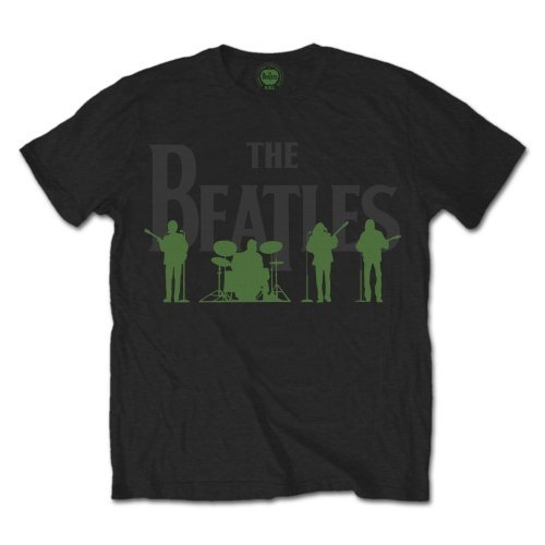 The Beatles Unisex T-Shirt: Saville Row Line Up Green Silhouette [1]