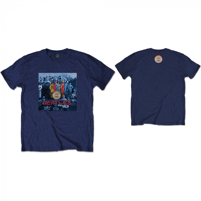 The Beatles Unisex T-Shirt: Sgt Pepper Blue (Back Print) [1]