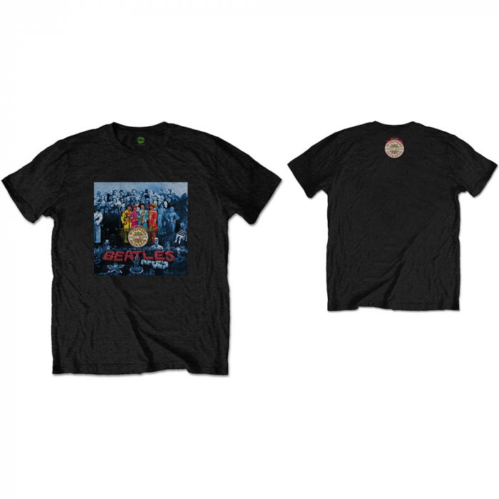 The Beatles Unisex T-Shirt: Sgt Pepper Blue (Back Print) [1]