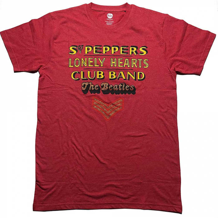The Beatles Unisex T-Shirt: Sgt Pepper Stacked Crystals (Embellished) [1]