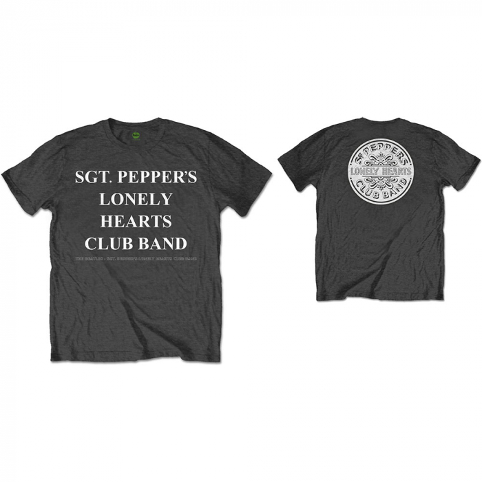 The Beatles Unisex T-Shirt: Sgt Peppers Lonely Hearts Club Band with Drum (Back Print) [1]