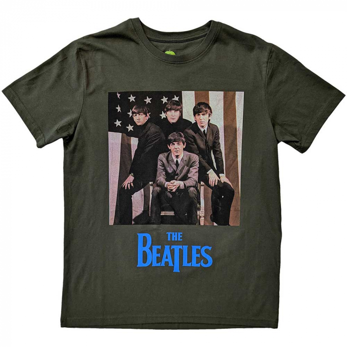 The Beatles Unisex T-Shirt: US Flag Photo [1]