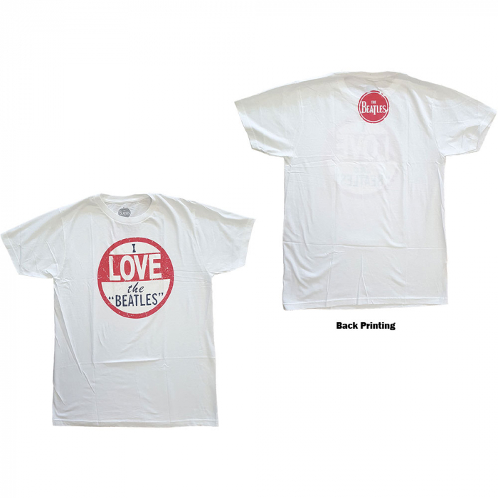The Beatles Unisex T-Shirt: Vintage I Love The Beatles (Back Print) [1]