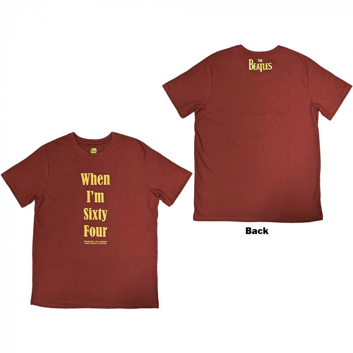 The Beatles Unisex T-Shirt: When I'm Sixty Four (Back Print) [1]