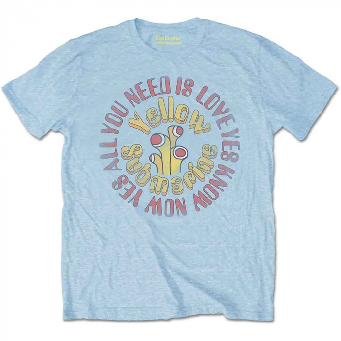 The Beatles Unisex T-Shirt: Yellow Submarine All You Need Is Love Circle Vintage [1]