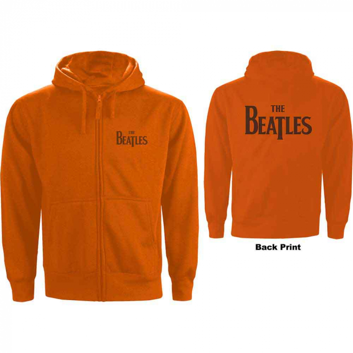 The Beatles Unisex Zipped Hoodie: Drop T Logo (Back Print) [1]