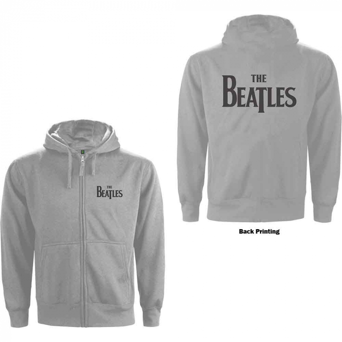 The Beatles Unisex Zipped Hoodie: Drop T Logo (Back Print) [1]