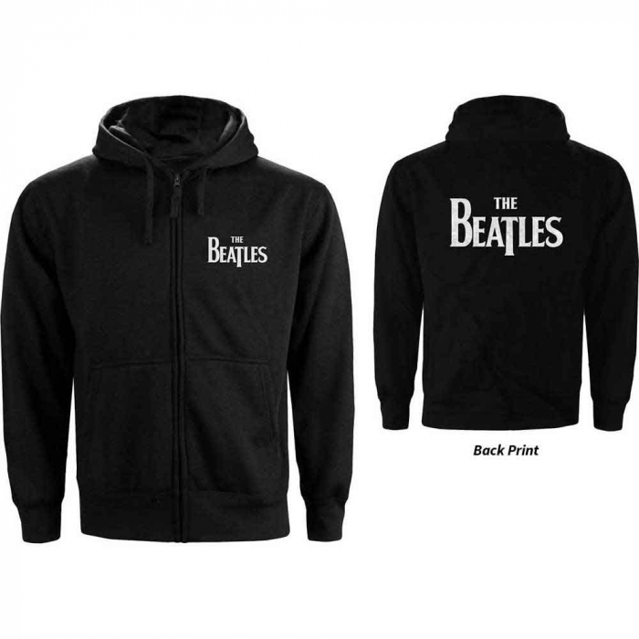 The Beatles Unisex Zipped Hoodie: Drop T Logo (Back Print) [1]