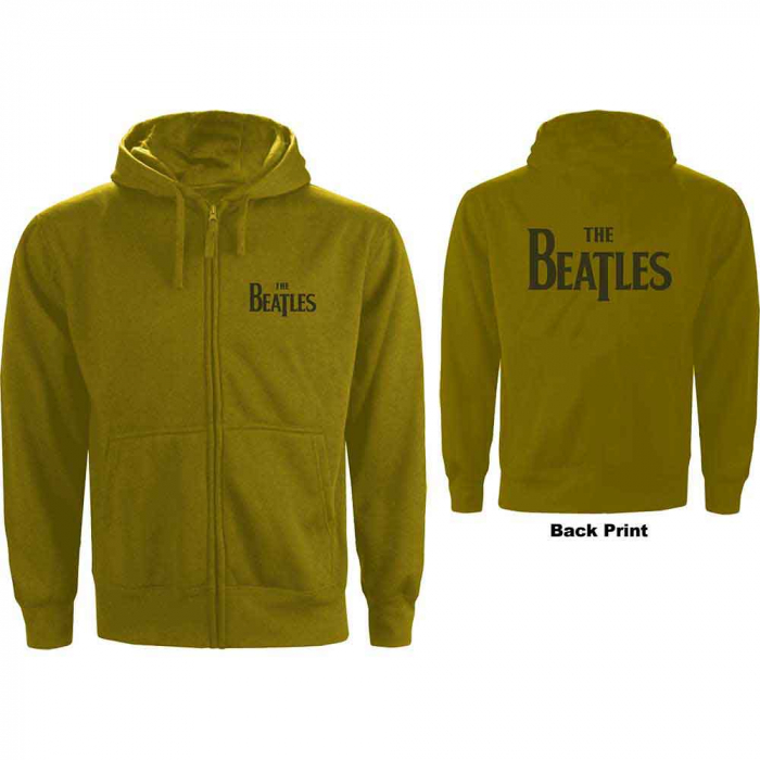 The Beatles Unisex Zipped Hoodie: Drop T Logo (Back Print) [1]