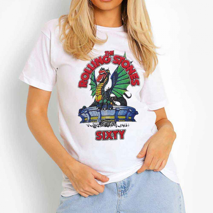 The Rolling Stones Ladies Hi-Build T-Shirt: Sixty Stadium Dragon [1]