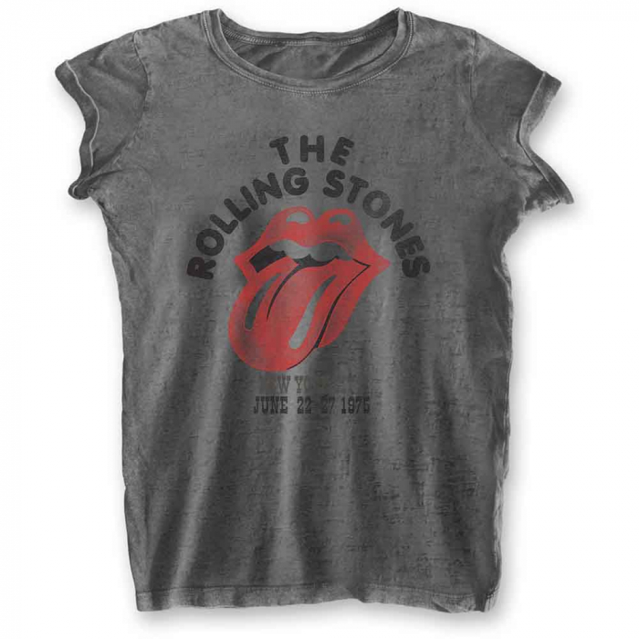 The Rolling Stones Ladies T-Shirt: New York City 75 (Burnout) [1]
