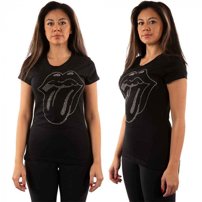 The Rolling Stones Ladies T-Shirt: Tongue (Embellished) [1]