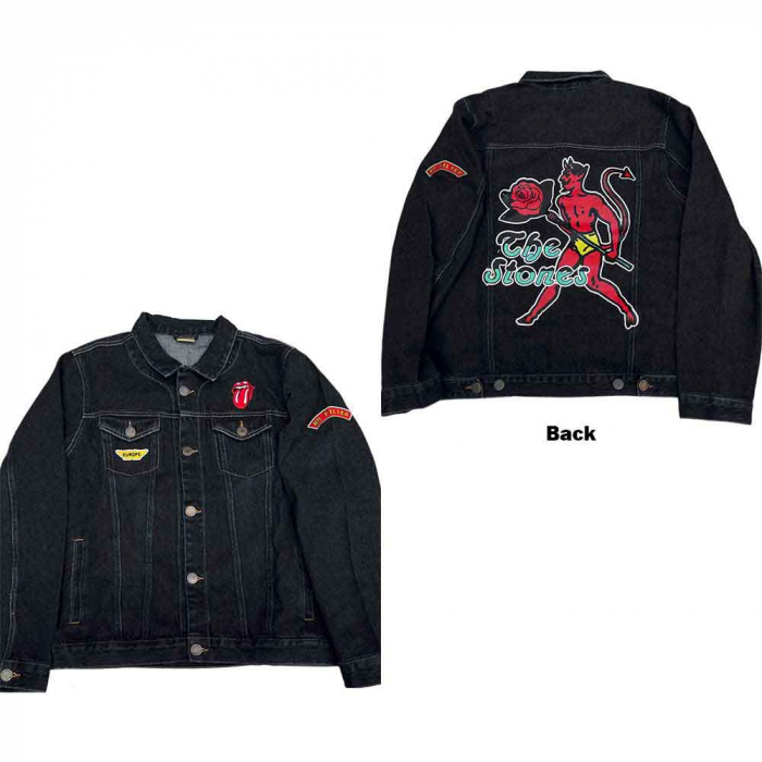 The Rolling Stones Unisex Denim Jacket: Sympathy (Back & Sleeve Print) [1]