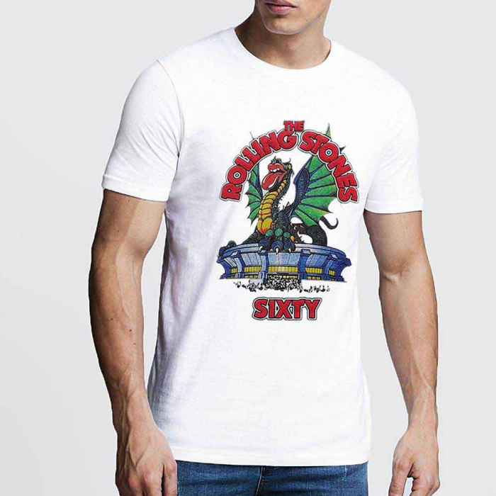 The Rolling Stones Unisex Hi-Build T-Shirt: Sixty Stadium Dragon [1]