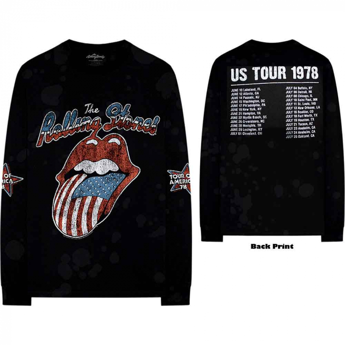 The Rolling Stones Unisex Long Sleeve T-Shirt: US Tour '78 (Back & Sleeve Print) [1]