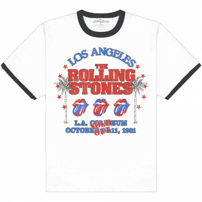 The Rolling Stones Unisex Ringer T-Shirt: American LA Tour  [1]