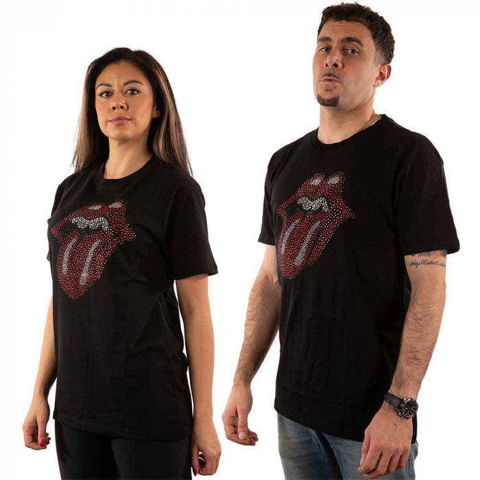 The Rolling Stones Unisex T-Shirt: Classic Tongue (Embellished) [1]