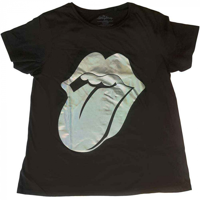 The Rolling Stones Unisex T-Shirt: Foil Tongue (Embellished) [1]