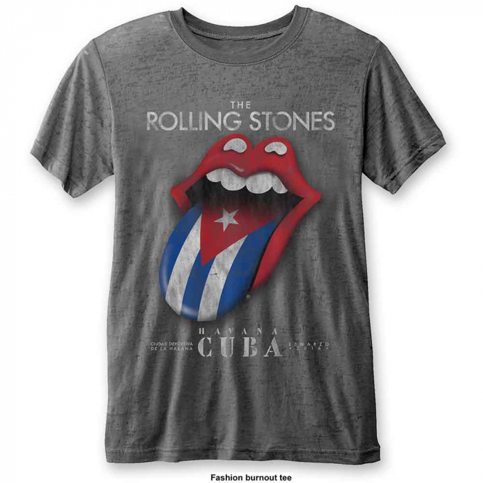 The Rolling Stones Unisex T-Shirt: Havana Cuba (Burnout) [1]