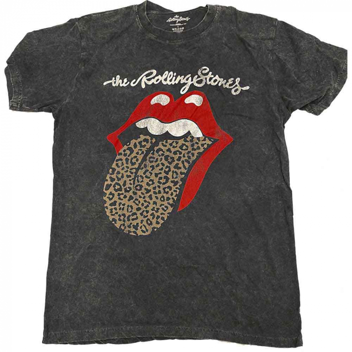 The Rolling Stones Unisex T-Shirt: Leopard Tongue (Wash Collection) [1]