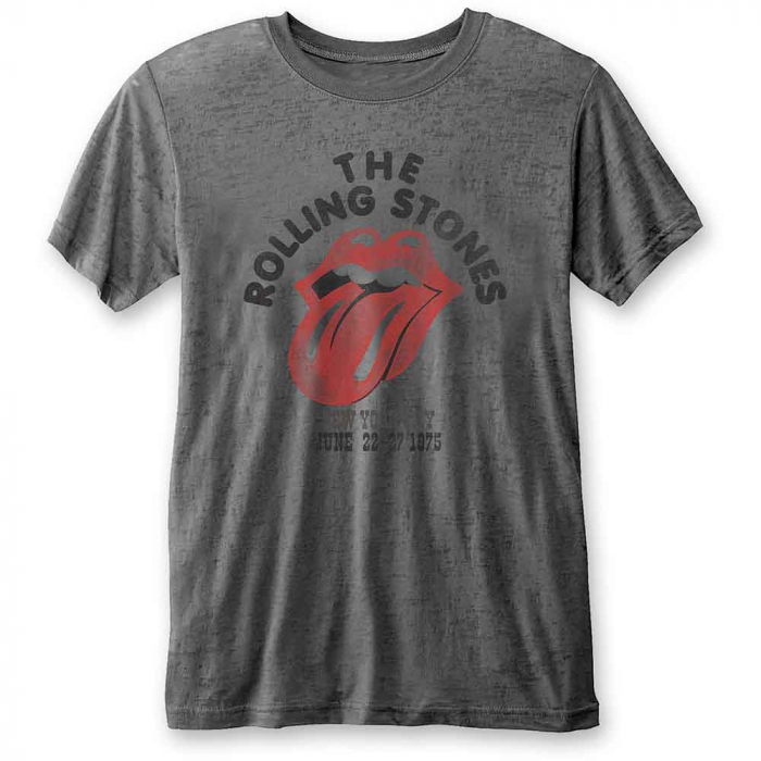 The Rolling Stones Unisex T-Shirt: New York City 75 (Burnout) [1]
