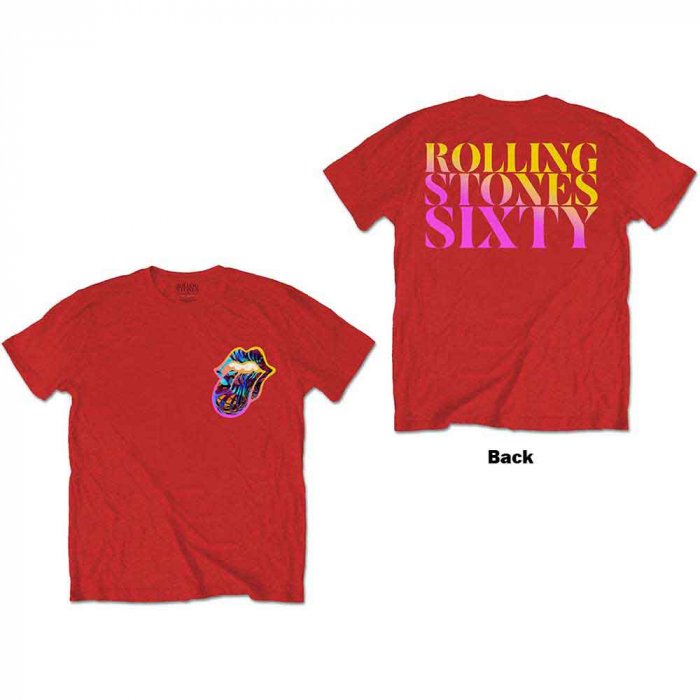 The Rolling Stones Unisex T-Shirt: Sixty Gradient Text (Back Print) [1]