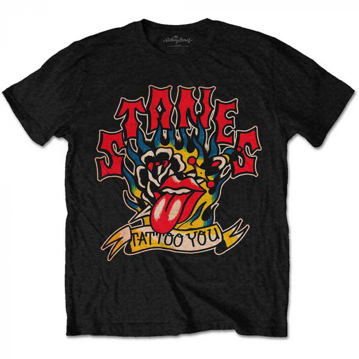 The Rolling Stones Unisex T-Shirt: Tattoo You Blue Flames [1]