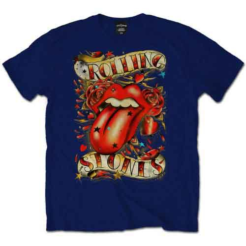 The Rolling Stones Unisex T-Shirt: Tongue & Stars [1]