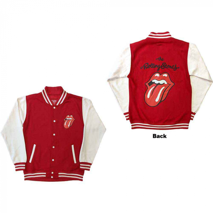 The Rolling Stones Unisex Varsity Jacket: Classic Tongue (Back Print) [1]